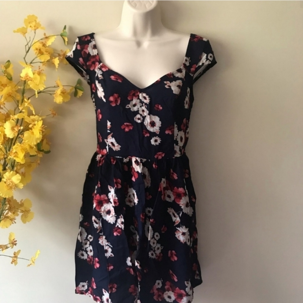 Hollister Navy Floral Dress